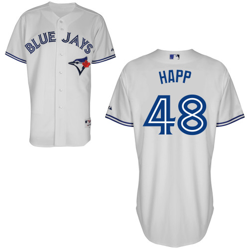 J-A Happ #48 MLB Jersey-Toronto Blue Jays Men's Authentic Home White Cool Base Baseball Jersey